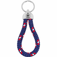 Personalisierbare Endkappe "Anker" + Text für Segeltau Schlüsselanhänger, versilbert (10 mm) Segeltau