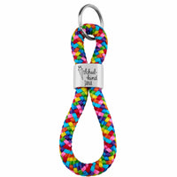 Personalisierbares Zwischenstück "Schulkind" + Text für Segeltau Schlüsselanhänger, versilbert (10 mm Segeltau)