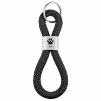 Personalisierbares Zwischenstück "Pfote" + Text für Segeltau Schlüsselanhänger, versilbert (10 mm Segeltau)