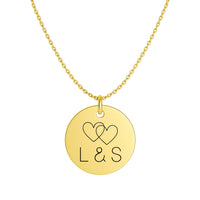 Personalisierte Halskette zwei Herzen | 18K vergoldet | Gravur Initialen | Datum | Liebe | Hochzeit | Geschenk personalisiert | Edelstahl
