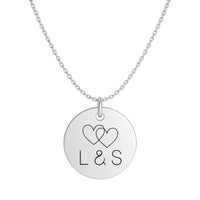 Personalisierte Halskette mit Gravur – Zwei Herzen & Wunschtext | Edelstahl | Geschenk Liebe | Initialen | Jahrestag | Hochzeit