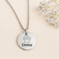 Halskette mit Pfote & Wunschgravur | Edelstahl Schmuck | Name | Geschenk Tierfreunde | Erinnerung Haustier | Hund Katze | Graviert
