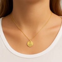 Kette mit Smiley & Gravur |  vergoldet | Gute-Laune-Schmuck | Geschenk für Optimisten | Personalisierbare Edelstahlkette mit Gravur
