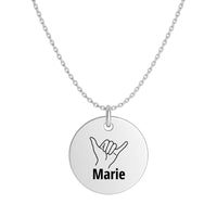 Schaka Gravur Kette |Personalisierbare  Edelstahl Halskette  mit  Wunschtext | Symbol für Freundschaft, Surfer-Vibes & gute Laune