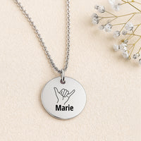 Schaka Gravur Kette |Personalisierbare  Edelstahl Halskette  mit  Wunschtext | Symbol für Freundschaft, Surfer-Vibes & gute Laune