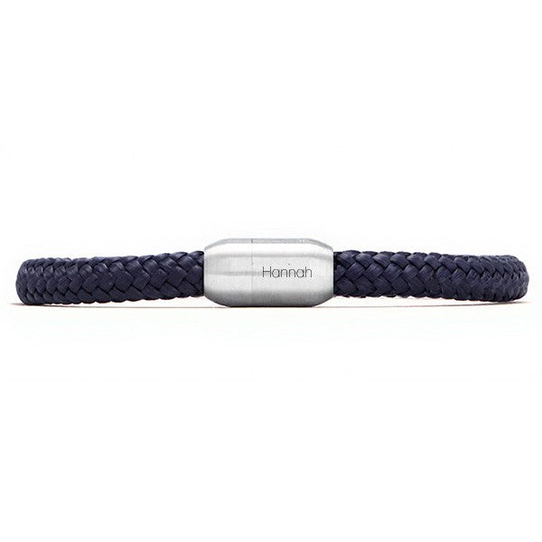 Personalisierbarer Magnetverschluss Edelstahl | Gravur mit Name oder Datum | DIY Segeltau 6 mm Armbandverschluss | Geschenk Männer & Frauen
