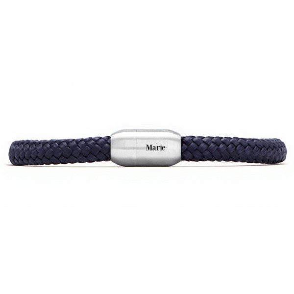 Personalisierbarer Magnetverschluss Edelstahl | Gravur mit Name oder Datum | DIY Segeltau 6 mm Armbandverschluss | Geschenk Männer & Frauen