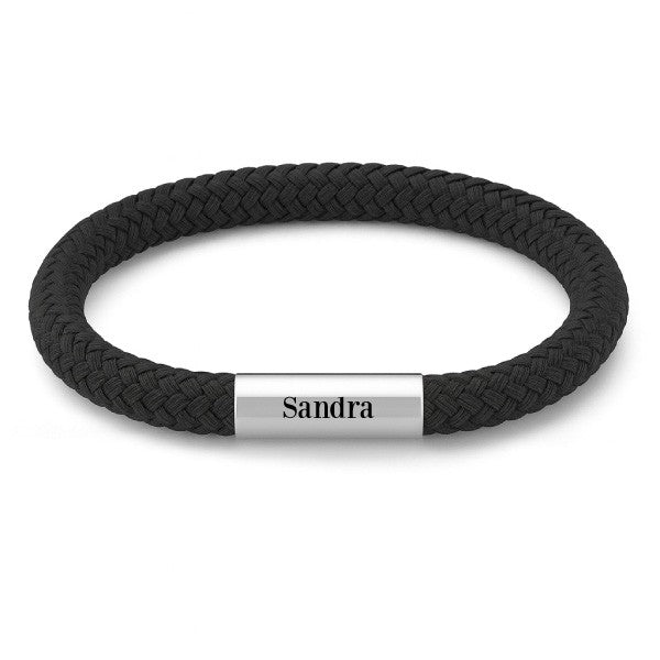 Personalisierbarer Magnetverschluss Edelstahl für 5 mm Segeltau | Gravur Name, Initialen oder Datum | Armband selbermachen | Geschenkidee