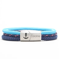 Personalisierter Edelstahl Magnetverschluss mit Gravur | Motiv & Name | für 5 mm Segeltau | Anker