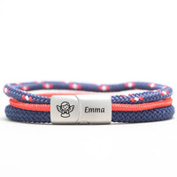 Personalisierter Edelstahl Magnetverschluss mit Gravur | Motiv & Name | für 5 mm Segeltau | Schutzengel