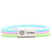Personalisierter Edelstahl Magnetverschluss mit Gravur | Motiv & Name | für 5 mm Segeltau | Smiley