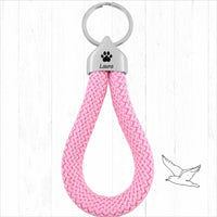 Personalisierter Schlüsselanhänger Segeltau | Gravur Pfote + Wunschtext | Endkappe | Hunde | Geschenk Freundin | Name | Tierliebhaber