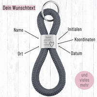 Personalisierter Schlüsselanhänger Segeltau |Gravur  You are my home + Wunschtext | Geschenk Freund | Liebe | Einzug | Jahrestag | Name