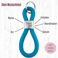 Personalisierter Schlüsselanhänger Segeltau | Gravur Schulkind + Wunschtext | Einschulung Geschenk| Schultüte | Grundschule | Name