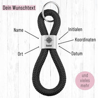 Personalisierter Schlüsselanhänger Segeltau | Gravur Kompassrose + Wunschtext | Geschenk Männer | Reise | Koordinaten | Abenteuer