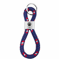 Personalisierter Schlüsselanhänger Segeltau | Gravur Pfote + Wunschtext | Hunde Mama Geschenk | Tiername| Name | Hundeliebe