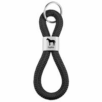 Personalisierter Schlüsselanhänger Segeltau | Gravur Pferd + Wunschtext | Geschenk Mädchen | Name | Pony | Reiten | Tiername